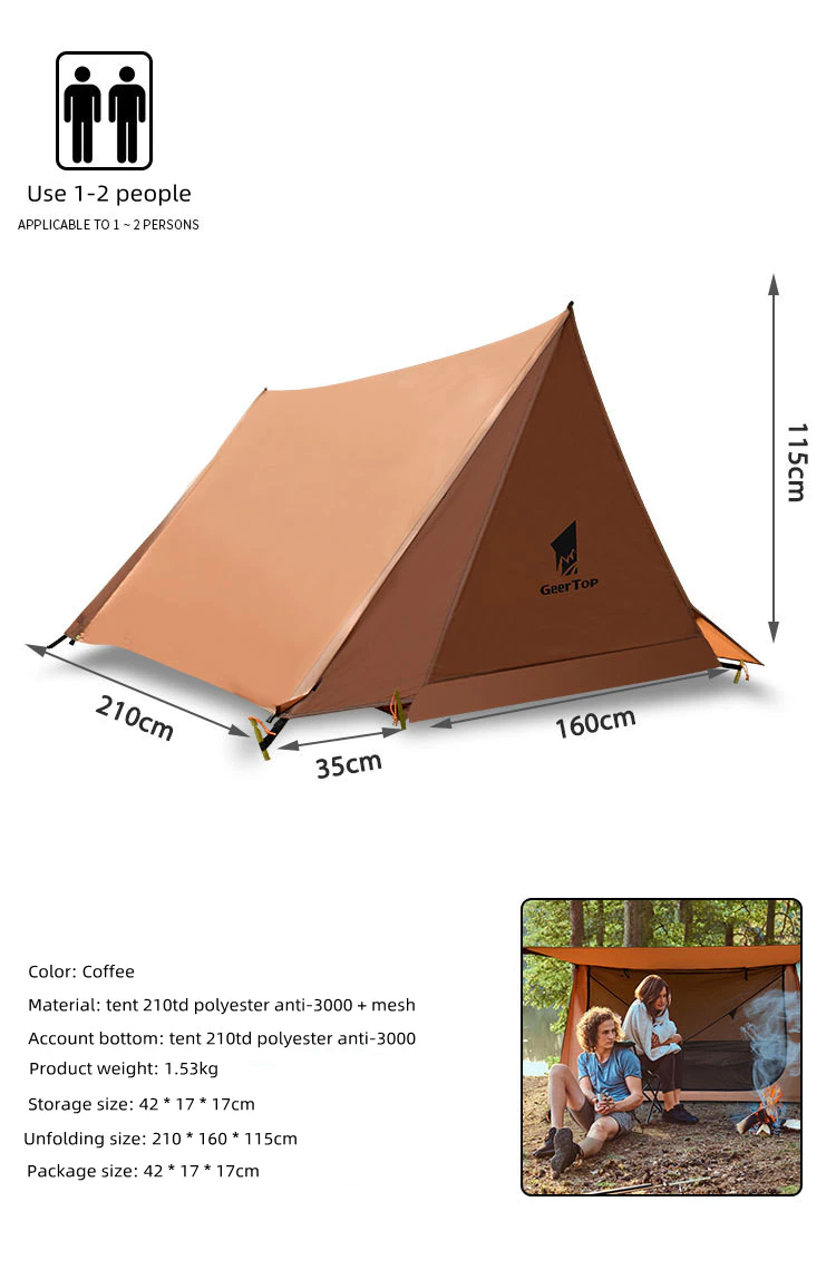 Cheap Goat Tents Double Camping Tent Outdoor Camping Equipment Portable Waterproof  Windproof Double layer Camping Tent Outdoor   